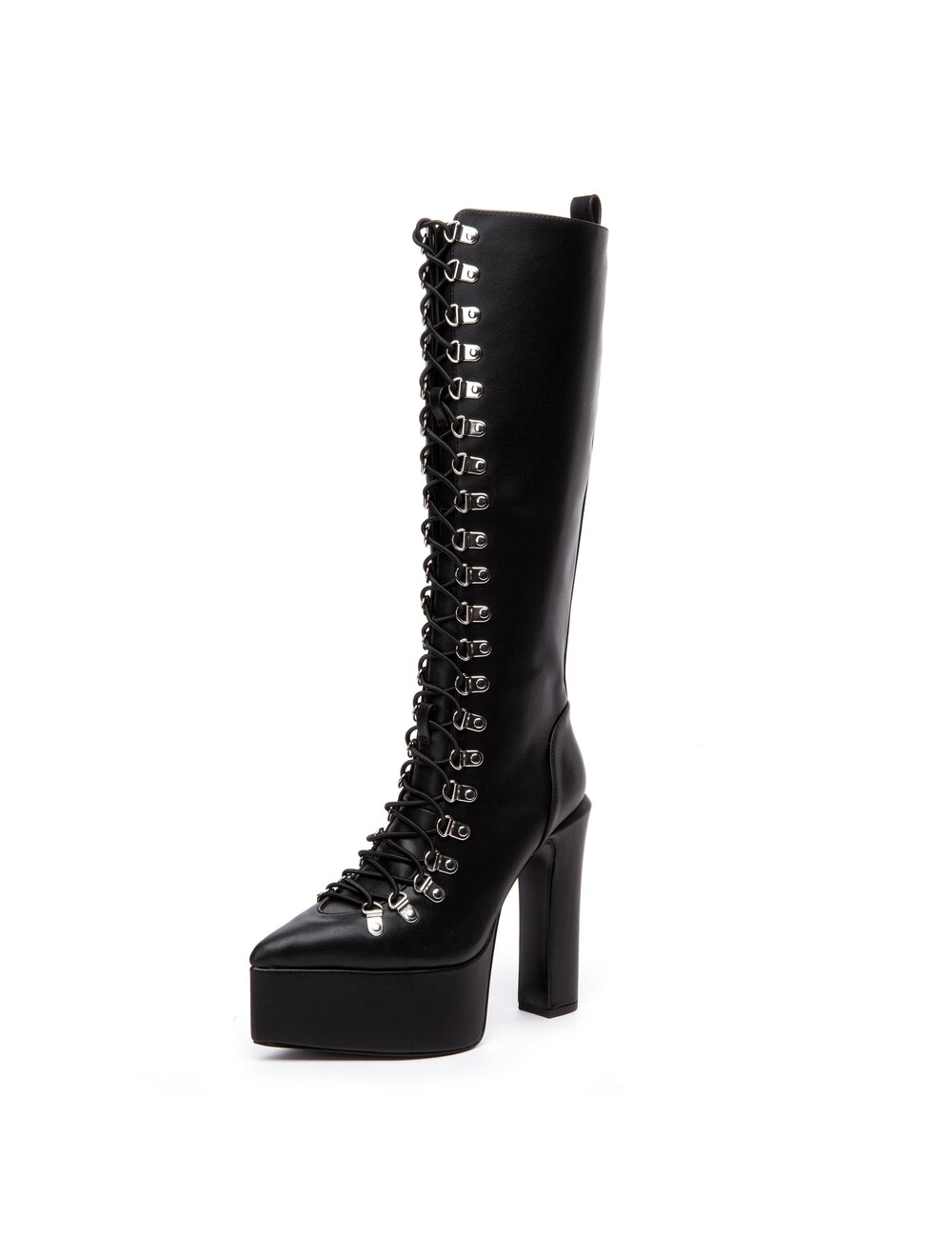 Giaro STRAGAZER | BLACK MATTE | LACED KNEE BOOTS