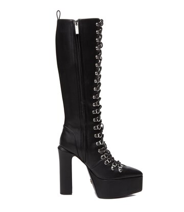 Giaro STRAGAZER | BLACK MATTE | LACED KNEE BOOTS