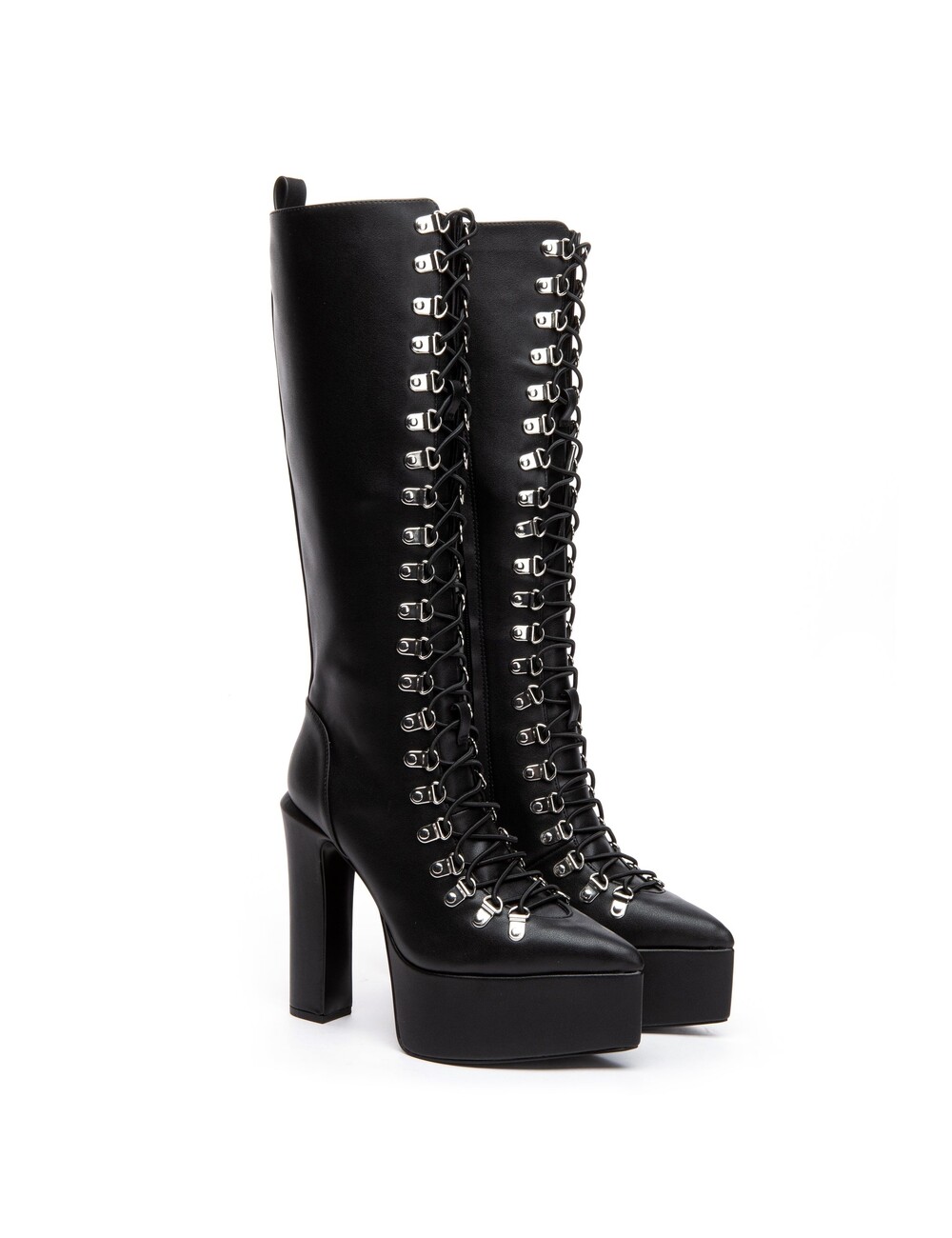 Giaro STRAGAZER | BLACK MATTE | LACED KNEE BOOTS
