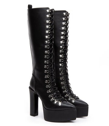Giaro STRAGAZER | BLACK MATTE | LACED KNEE BOOTS