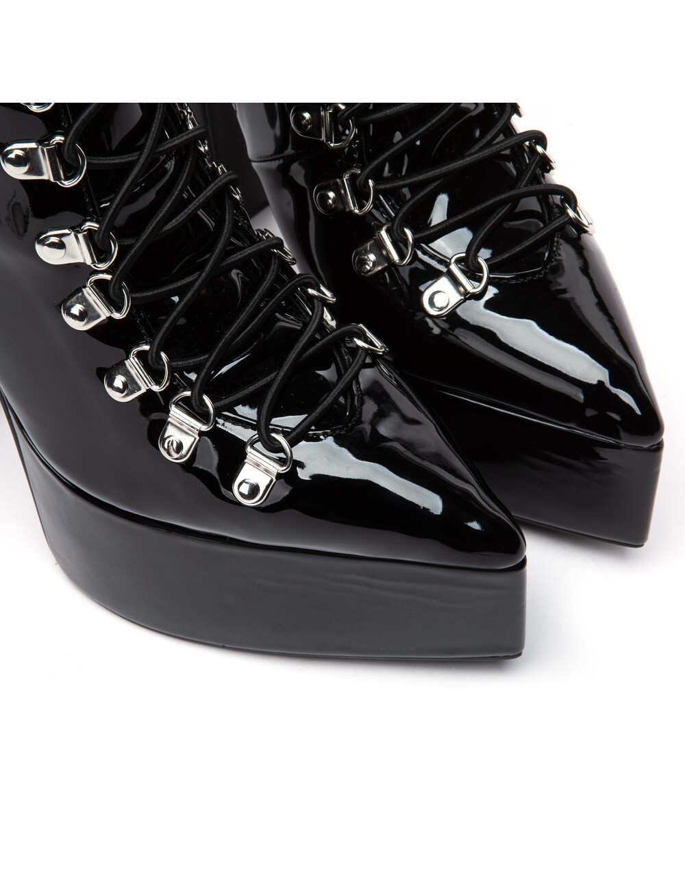 Giaro STRAGAZER | BLACK SHINY | LACED KNEE BOOTS