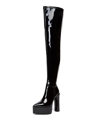 Giaro Giaro SAPHINA | BLACK SHINY | THIGH BOOTS