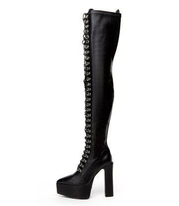 Giaro Giaro SECRETZ | BLACK MATTE | LACED THIGH BOOTS