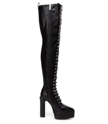 Giaro SECRETZ | BLACK MATTE | LACED THIGH BOOTS