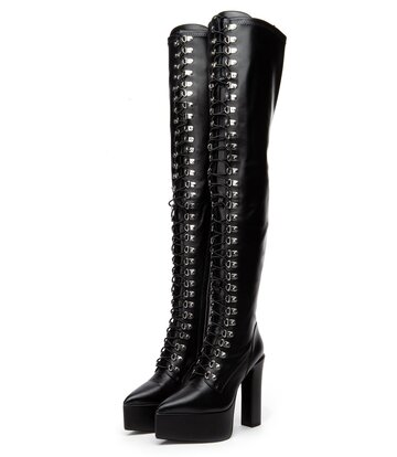 Giaro SECRETZ | BLACK MATTE | LACED THIGH BOOTS
