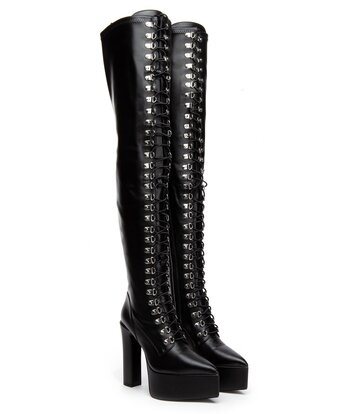 Giaro SECRETZ | BLACK MATTE | LACED THIGH BOOTS
