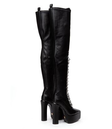 Giaro SECRETZ | BLACK MATTE | LACED THIGH BOOTS