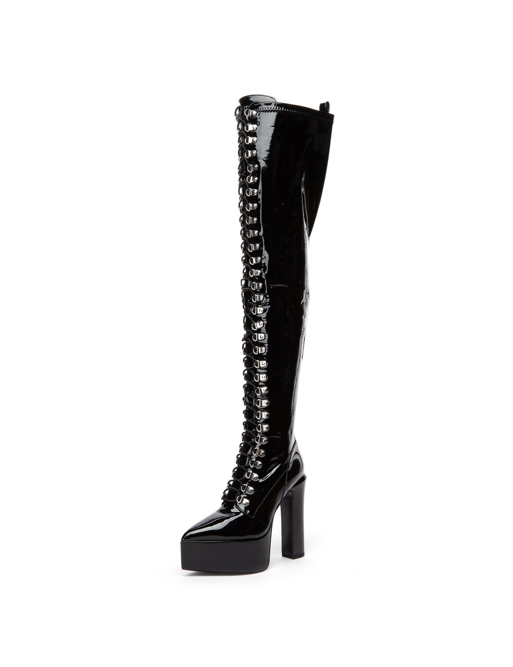 Giaro SECRETZ | BLACK SHINY | LACED THIGH BOOTS