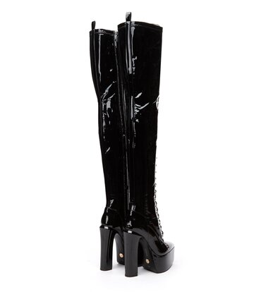 Giaro Giaro SECRETZ | BLACK SHINY | LACED THIGH BOOTS