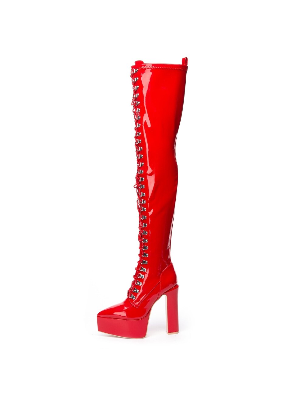 Giaro SECRETZ | RED SHINY | LACED THIGH BOOTS