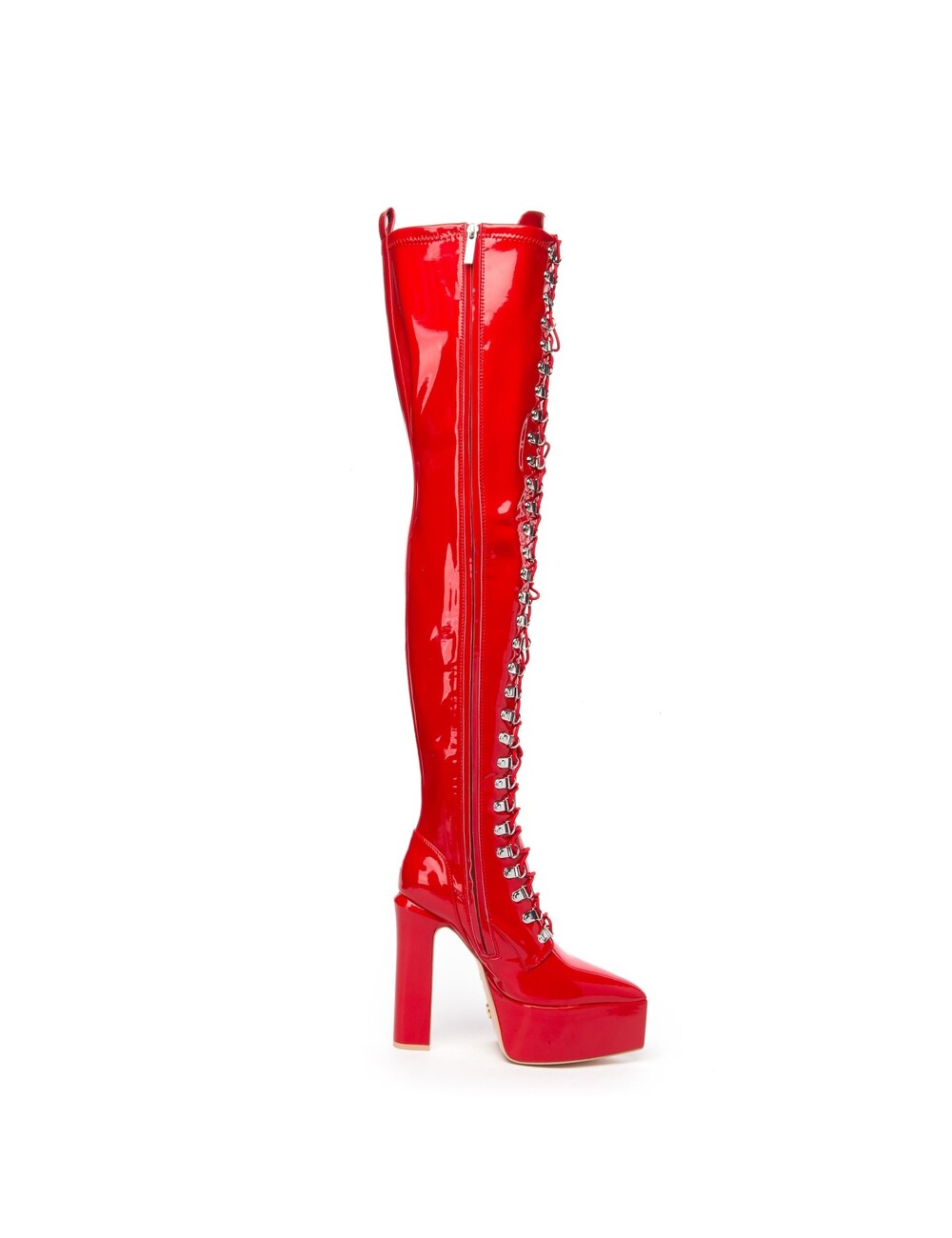 Giaro SECRETZ | RED SHINY | LACED THIGH BOOTS