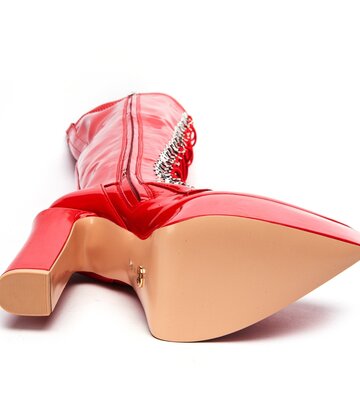 Giaro SECRETZ | RED SHINY | LACED THIGH BOOTS