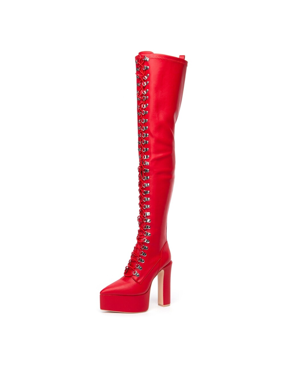 Giaro SECRETZ | RED MATTE | LACED THIGH BOOTS