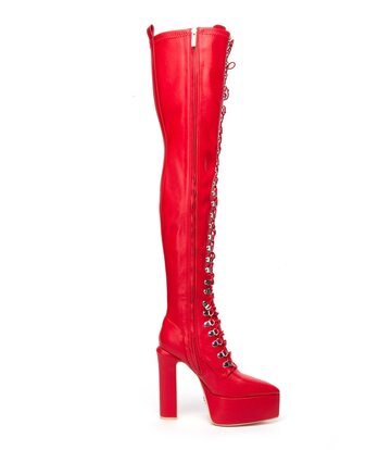 Giaro SECRETZ | RED MATTE | LACED THIGH BOOTS