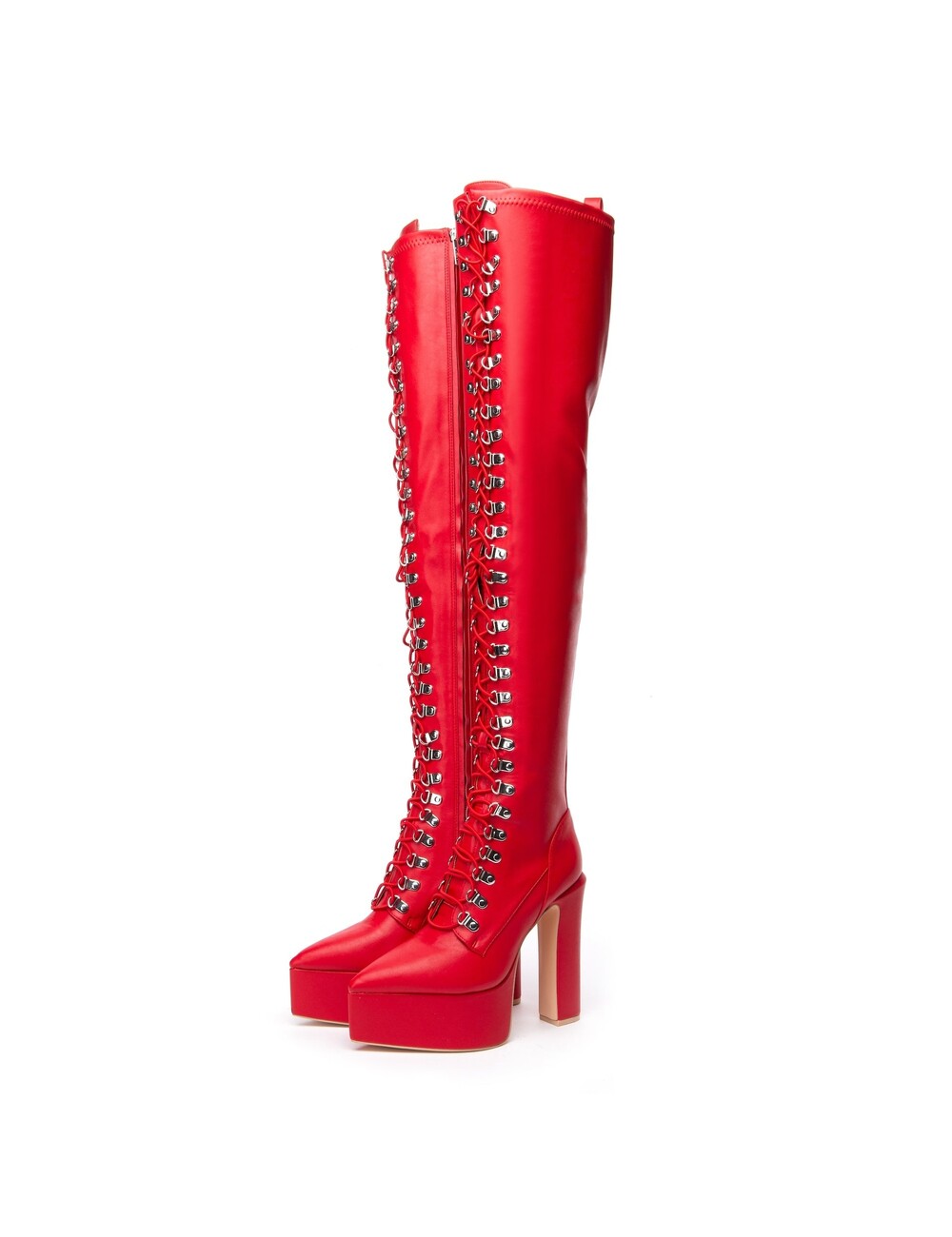 Giaro SECRETZ | RED MATTE | LACED THIGH BOOTS