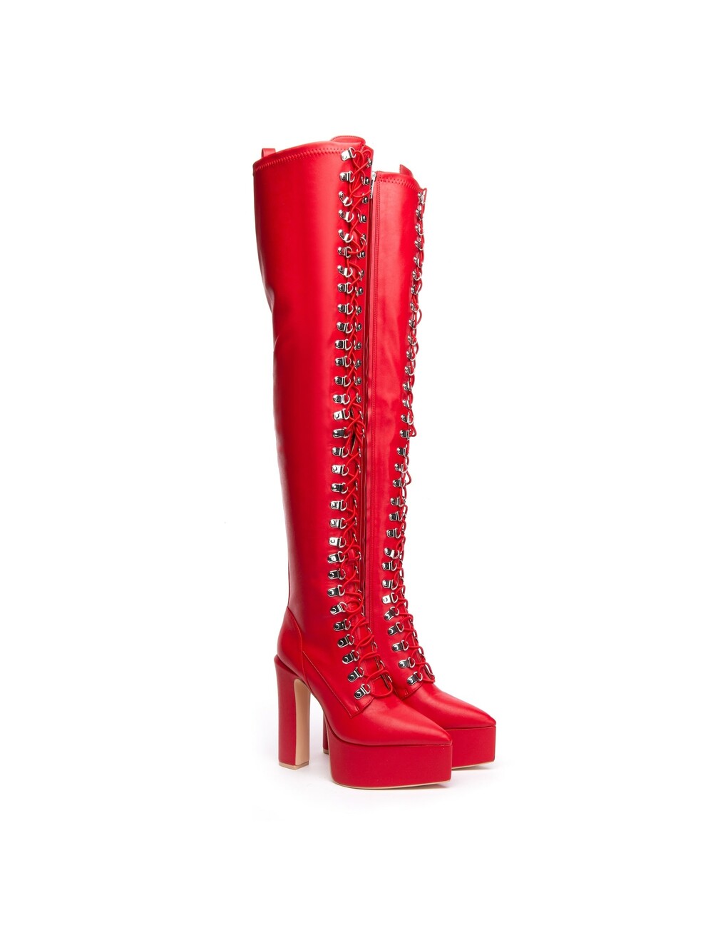 Giaro SECRETZ | RED MATTE | LACED THIGH BOOTS