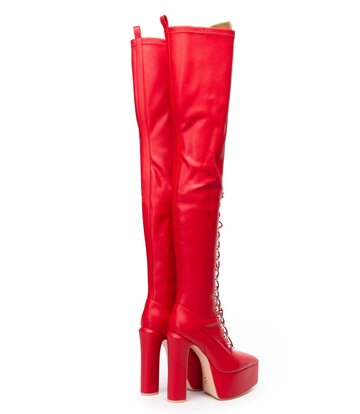Giaro SECRETZ | RED MATTE | LACED THIGH BOOTS