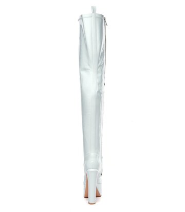 Giaro SECRETZ | WHITE SHINY | LACED THIGH BOOTS