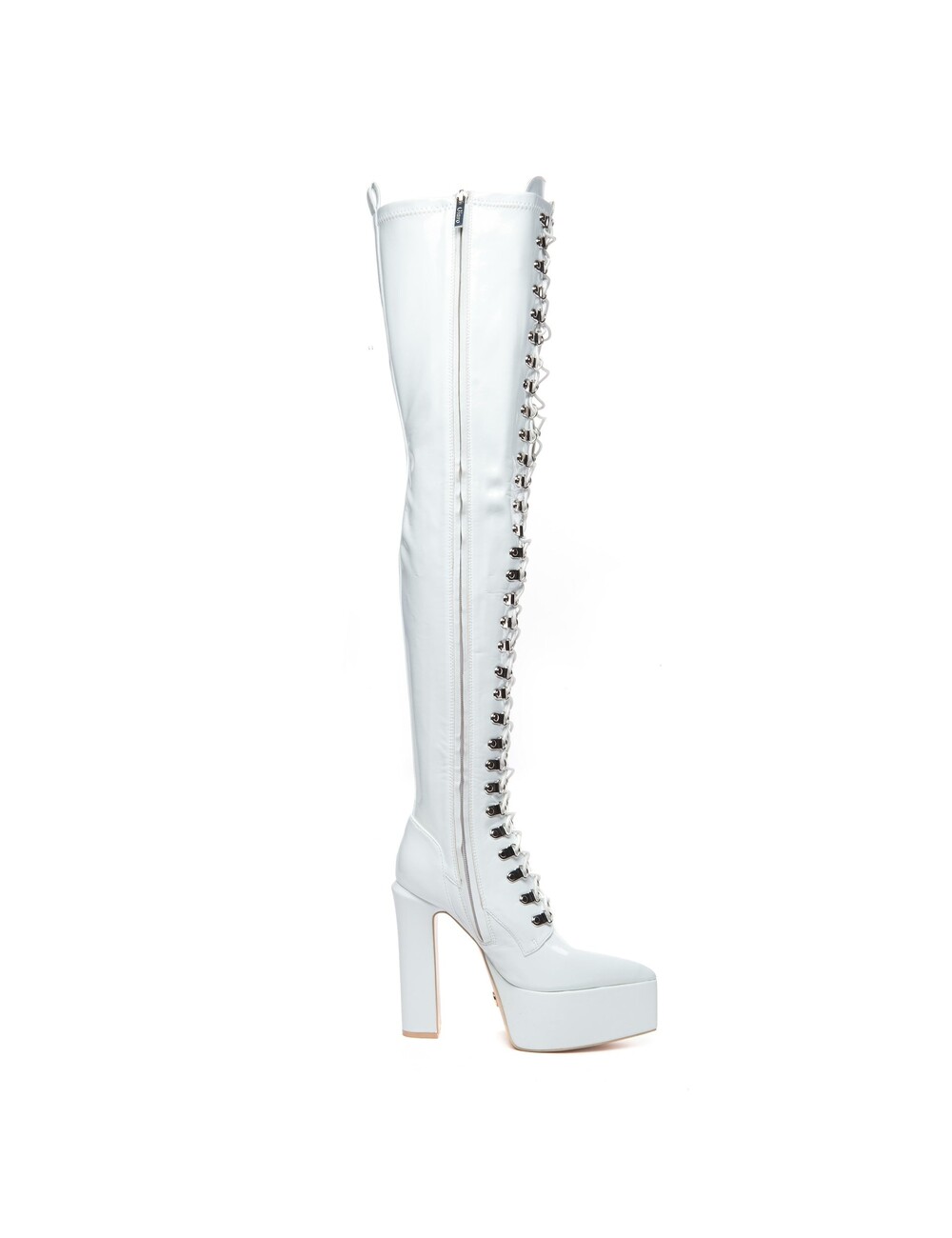 Giaro SECRETZ | WHITE SHINY | LACED THIGH BOOTS