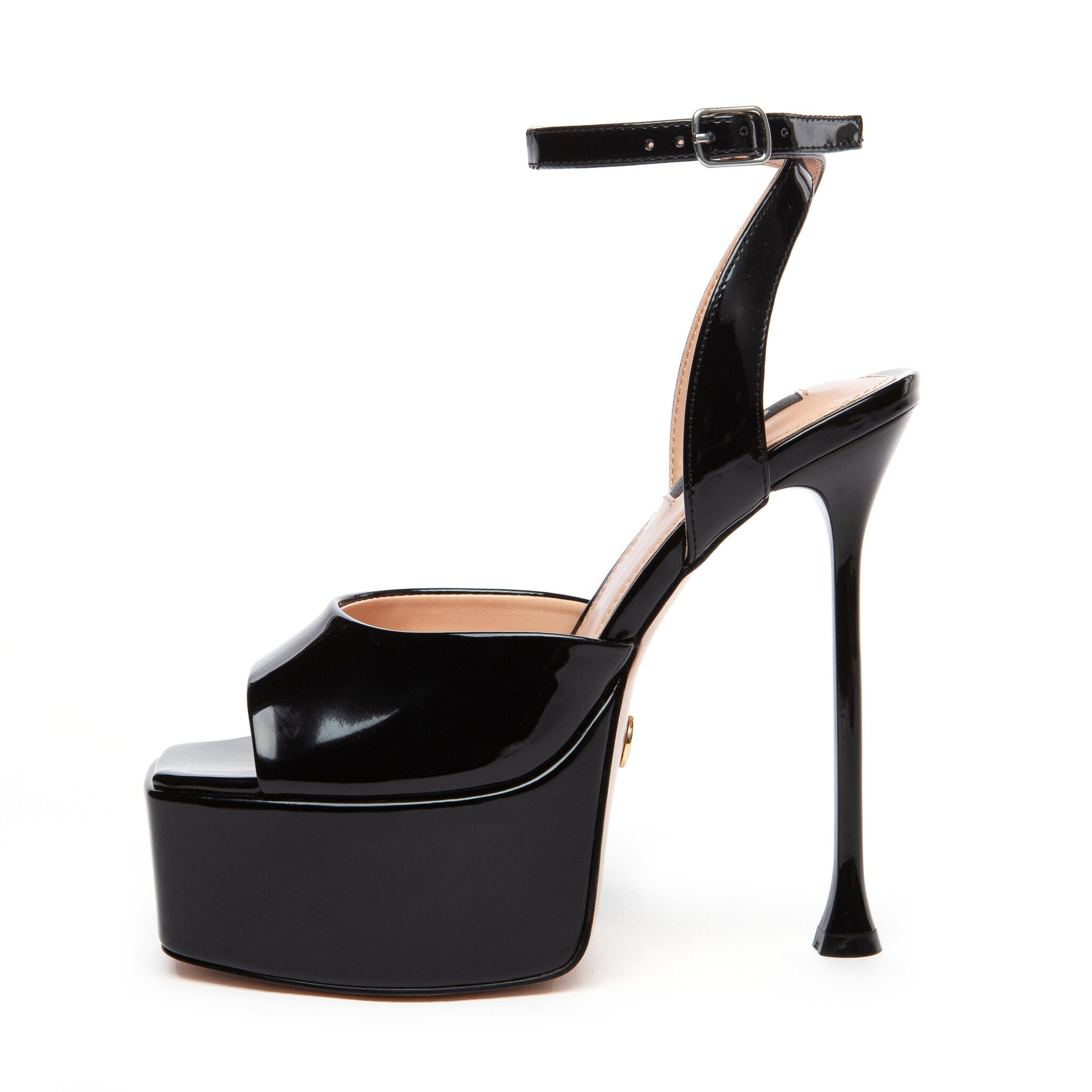 BRYANNA | SCHWARZ GLÄNZEND | OBERSCHENKELSTIEFEL - Shoebidoo Shoes