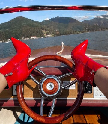 Giaro Giaro TALIA RED SHINY ANKLE BOOTS