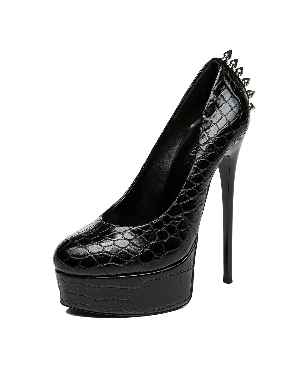 Black  Crock  Giaro "Bad Girl" platform pumps with spikes