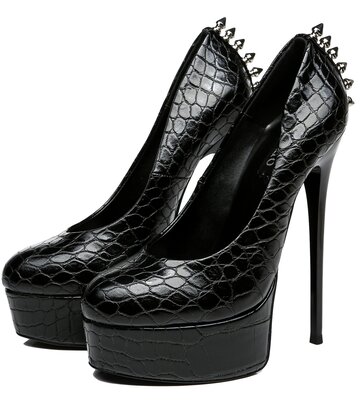 Black  Crock  Giaro "Bad Girl" platform pumps with spikes