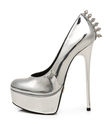 Giaro Liguid Silberne Giaro „Bad Girl“ Plateaupumps mit Spikes
