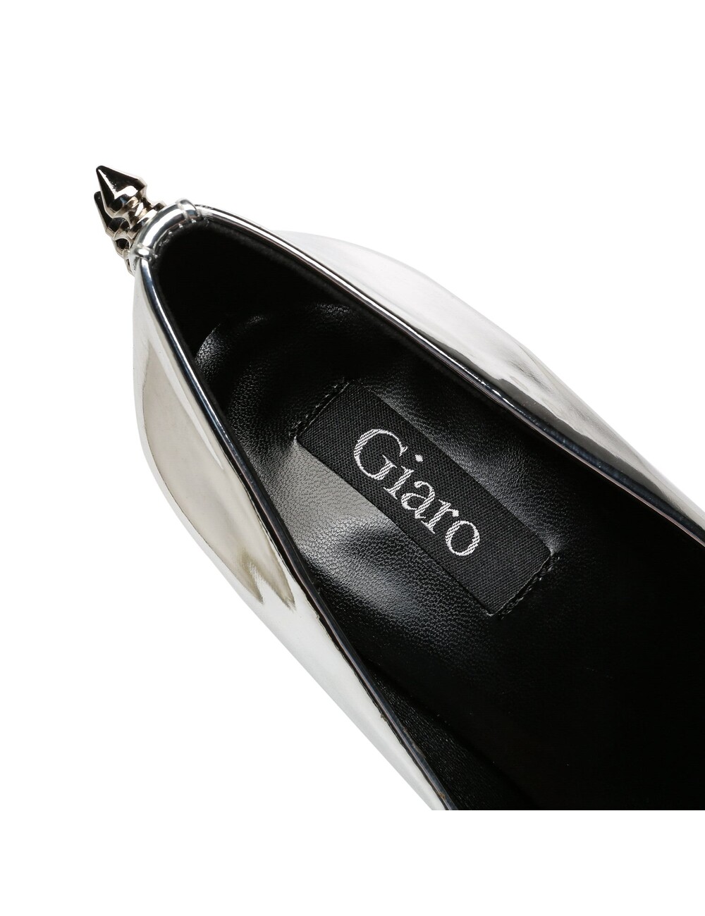 Liguid Silberne Giaro „Bad Girl“ Plateaupumps mit Spikes