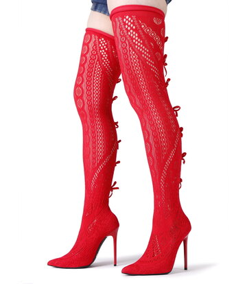 Giaro SARAFINA | ROT | Oberschenkelstiefel | Italienischer Stil