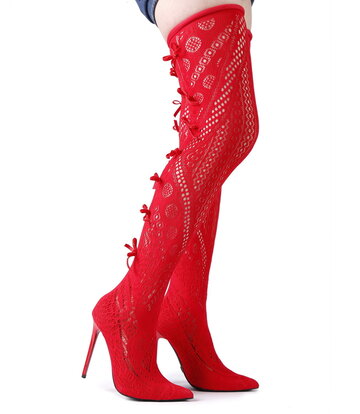 Giaro SARAFINA | ROT | Oberschenkelstiefel | Italienischer Stil