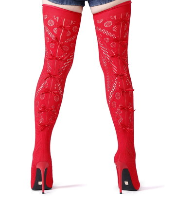 Giaro SARAFINA | ROT | Oberschenkelstiefel | Italienischer Stil
