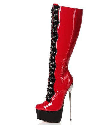 Giaro SLICK FASCINATE ROT SCHWARZ | Plateaustiefel mit Schnürung