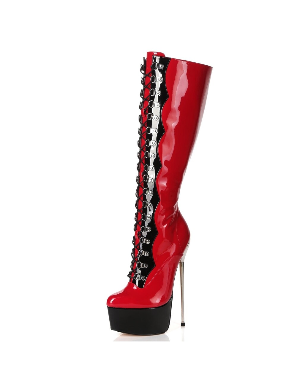 SLICK Giaro SLICK FASCINATE ROT SCHWARZ | Plateaustiefel mit Schnürung