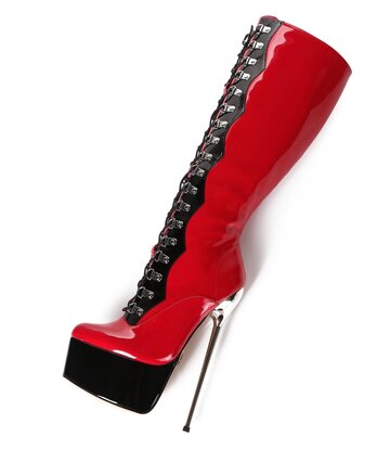 SLICK Giaro SLICK FASCINATE ROT SCHWARZ | Plateaustiefel mit Schnürung SLICK Giaro SLICK FASCINATE ROT SCHWARZ | Plateaustiefel mit Schnürung