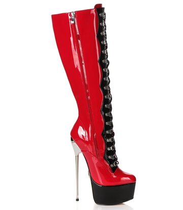 Giaro SLICK FASCINATE RED BLACK | lace-up platform boots