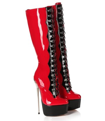 Giaro SLICK FASCINATE ROT SCHWARZ | Plateaustiefel mit Schnürung