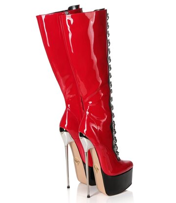 SLICK Giaro SLICK FASCINATE ROT SCHWARZ | Plateaustiefel mit Schnürung SLICK Giaro SLICK FASCINATE ROT SCHWARZ | Plateaustiefel mit Schnürung