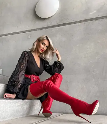 Giaro Giaro BELINDA ROTE MATTE OBERSCHENKELSTIEFEL Giaro Giaro BELINDA ROTE MATTE OBERSCHENKELSTIEFEL