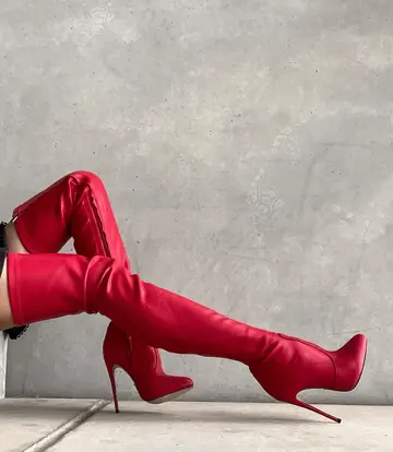 Giaro Giaro BELINDA RED MATTE THIGH BOOTS Giaro Giaro BELINDA RED MATTE THIGH BOOTS