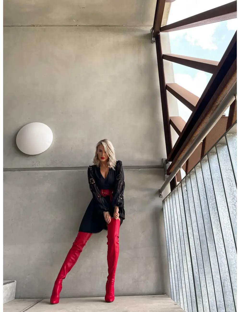 Giaro Giaro BELINDA ROTE MATTE OBERSCHENKELSTIEFEL