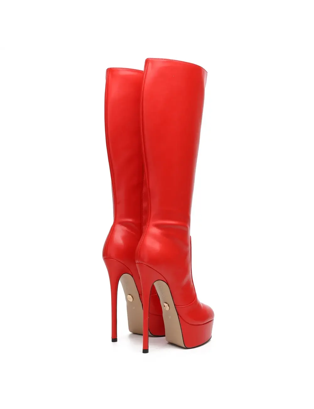 Giaro Giaro STACKSTAND RED SHINY KNEE BOOTS