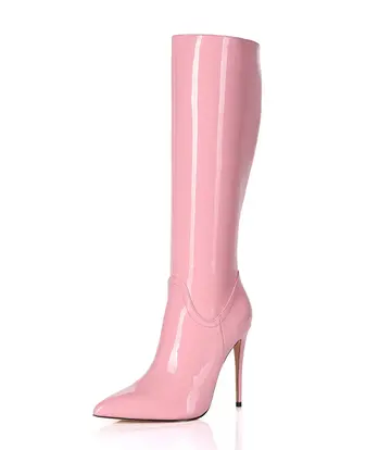 Giaro MILA | ROSA PINK GLÄNZEND | KNIESTIEFEL | Italienischer Stil