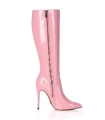 Giaro MILA | ROSA PINK GLÄNZEND | KNIESTIEFEL | Italienischer Stil