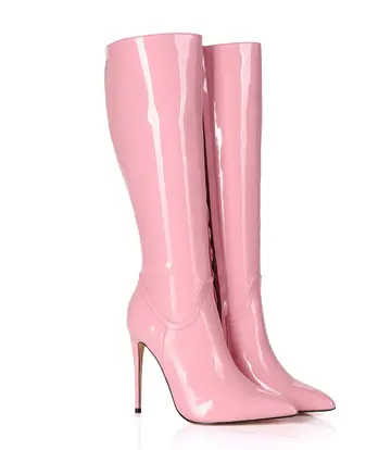 Giaro MILA | ROSA PINK GLÄNZEND | KNIESTIEFEL | Italienischer Stil