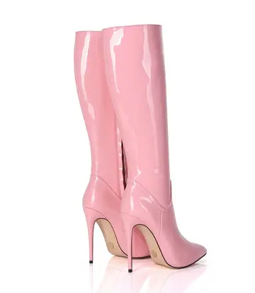 Giaro MILA | ROSA PINK GLÄNZEND | KNIESTIEFEL | Italienischer Stil
