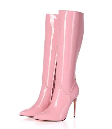 Giaro MILA | ROSA PINK GLÄNZEND | KNIESTIEFEL | Italienischer Stil