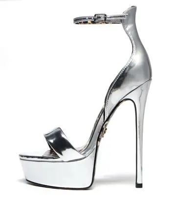 Giaro Giaro KIMMIE LIQUID SILVER PLATFORM PUMPS