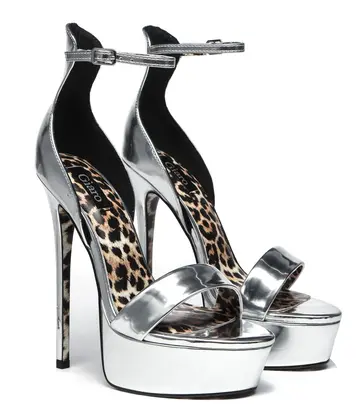 Giaro Giaro KIMMIE LIQUID SILVER PLATFORM PUMPS