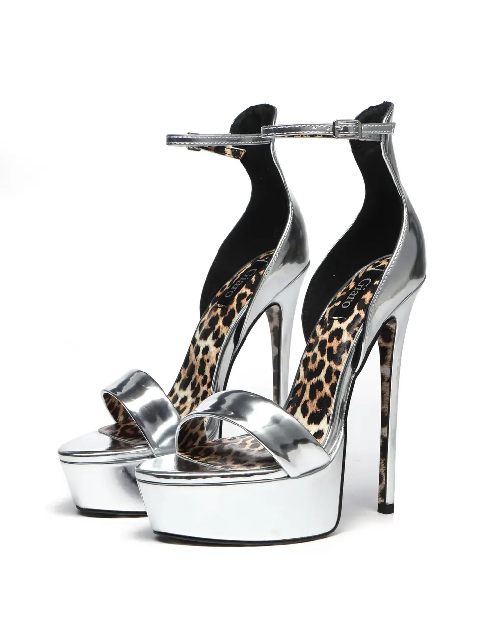 Giaro Giaro KIMMIE LIQUID SILVER PLATFORM PUMPS
